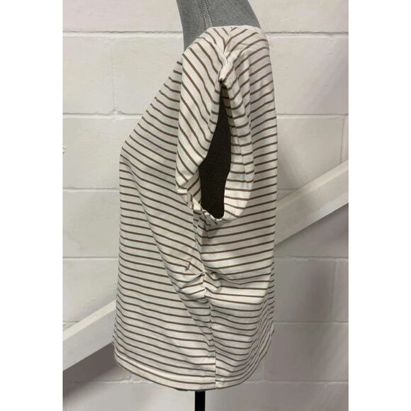 Anthropologie Pistola Trina Muscle Tee Sable Striped Boxy Fit Crew Neck Small - Picture 5 of 8